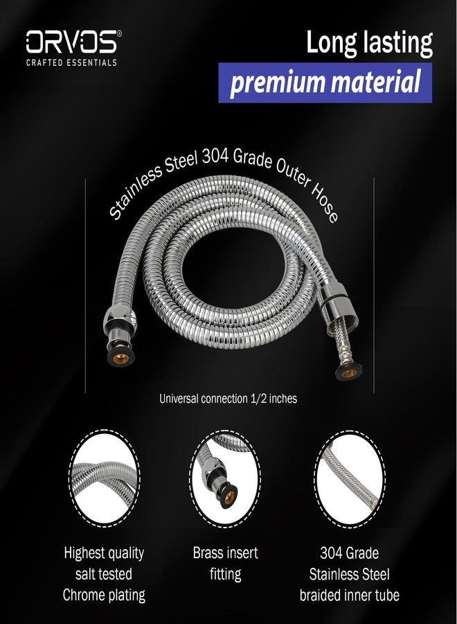 Orvos Shower hose pull out heavy duty, Premium 304 Stainless Steel for both outer hose and braiding of inner tube, 1.5 meter, for hand showers and health faucets in high end luxury bathrooms - Image 4